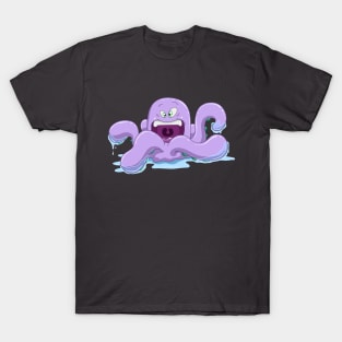 Purple Octopus With Water T-Shirt